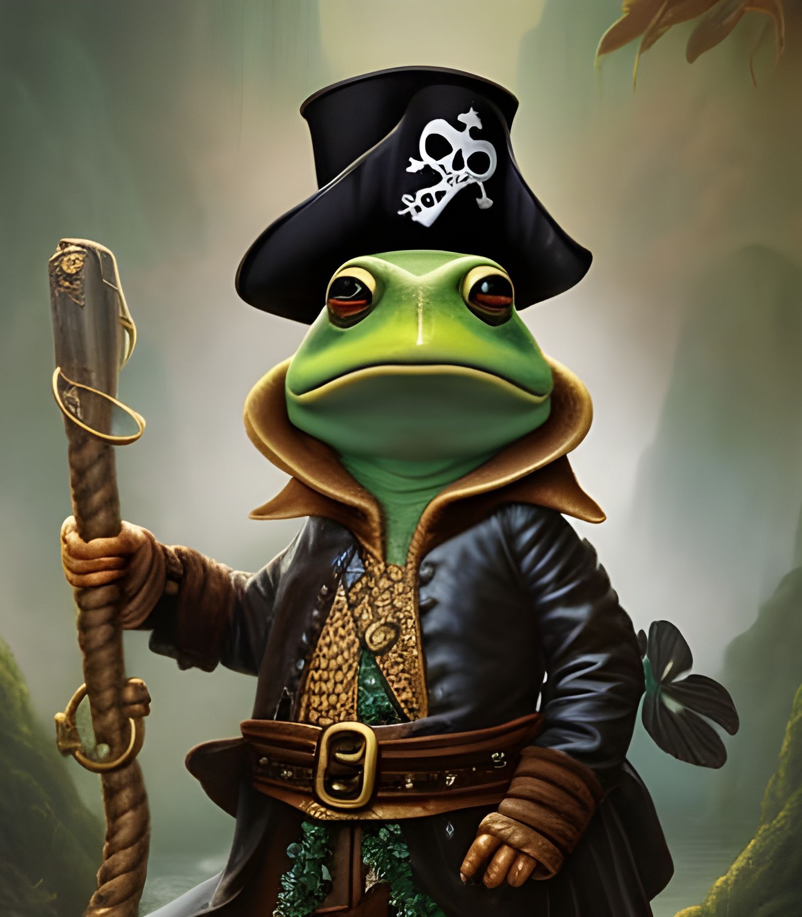 Kermit the Pirate - AI Generated Artwork - NightCafe Creator