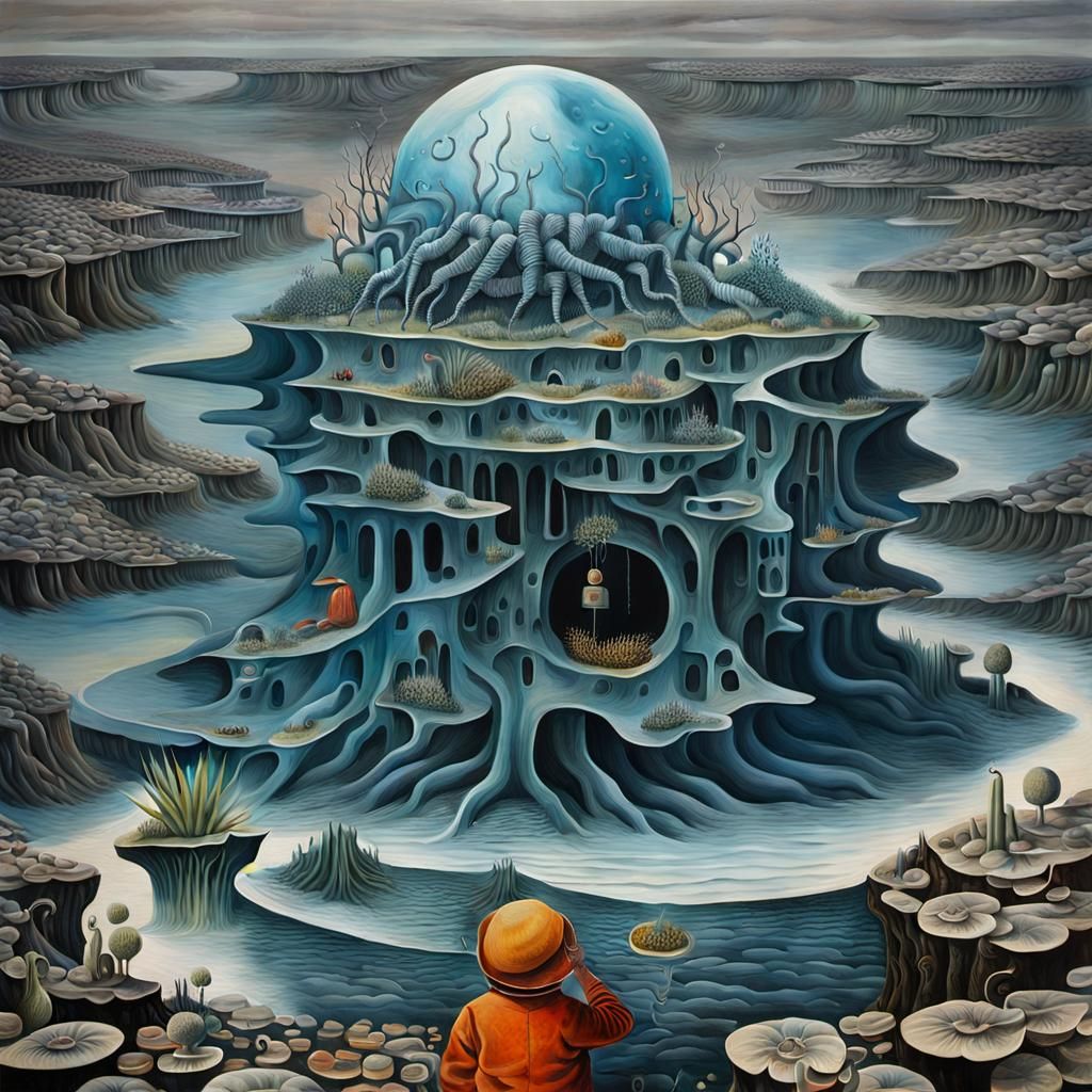 Surrealistic Dream Collage of Hybrid Creatures