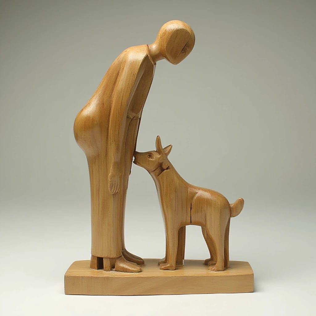There's a local wood sculptor who will produce carvings of you and your pet for a commission.