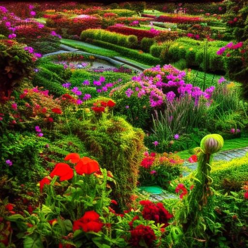 Secret flower garden - AI Generated Artwork - NightCafe Creator