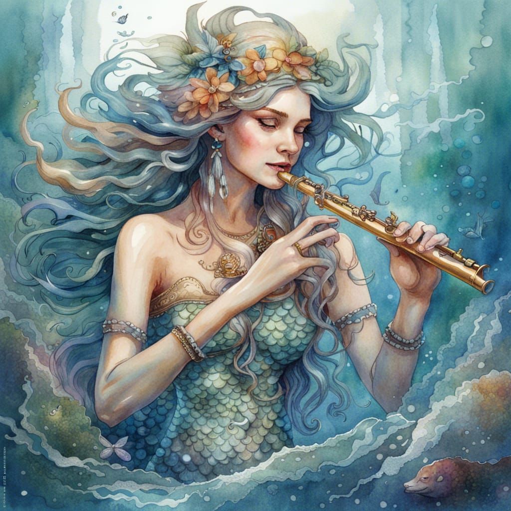 Mystical sea mermaid princess
