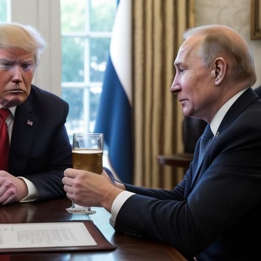 Putin Trump drinking together - AI Generated Artwork - NightCafe Creator