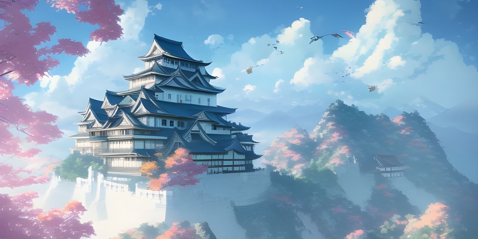 Japanese Castle High On Mountains  by @ThucTran9X