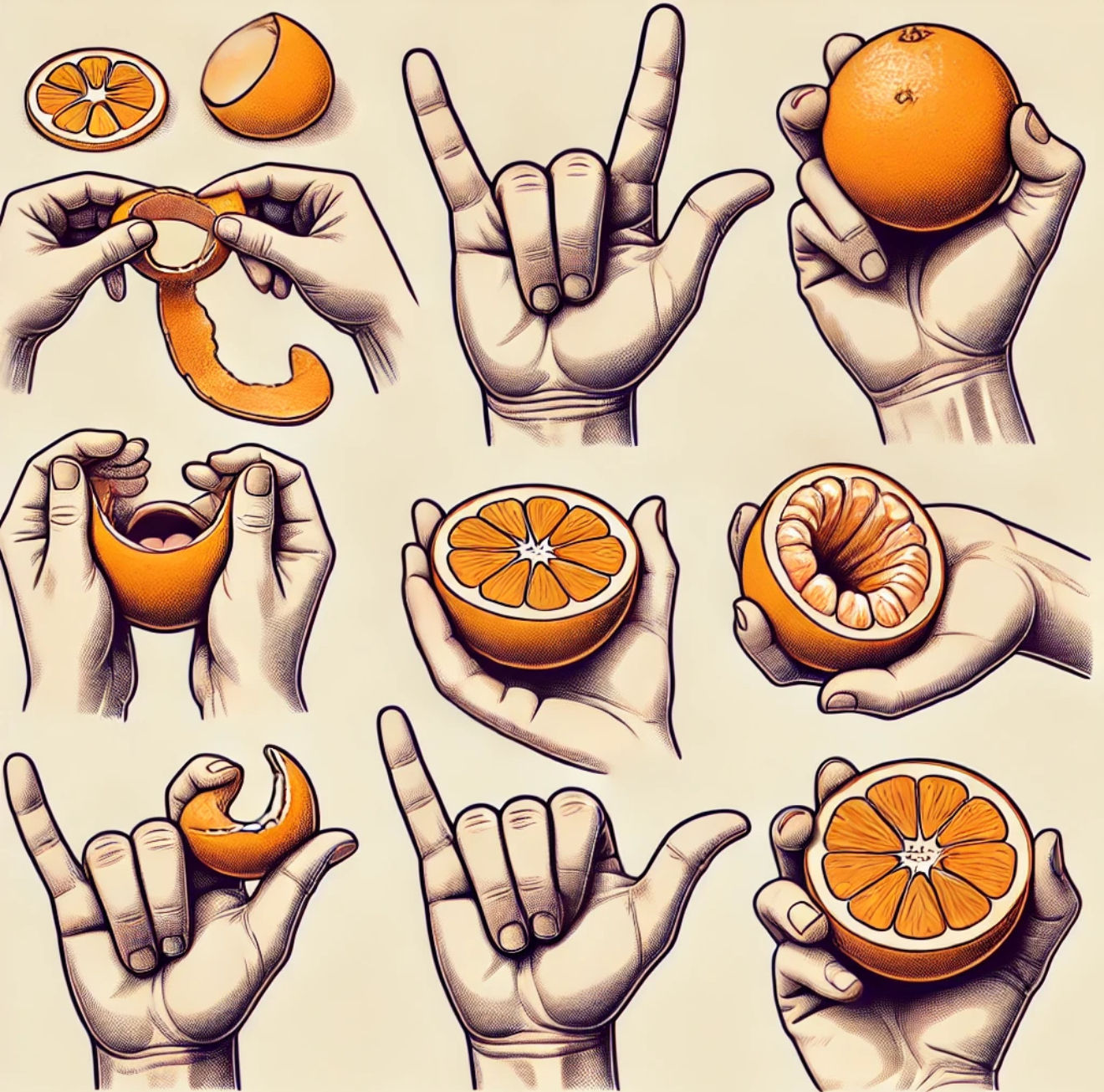 Orange eating