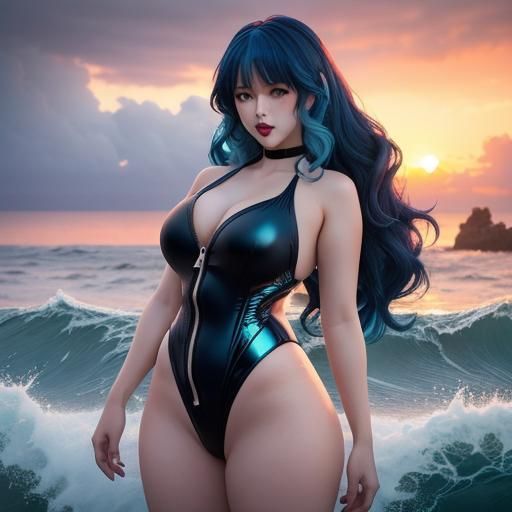 Gorgeous woman by the ocean