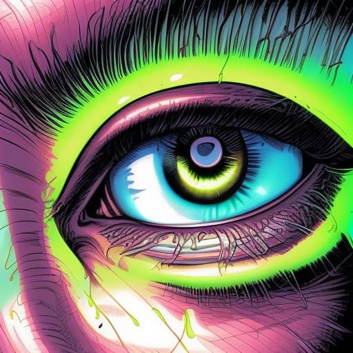 Neon eyes - AI Generated Artwork - NightCafe Creator