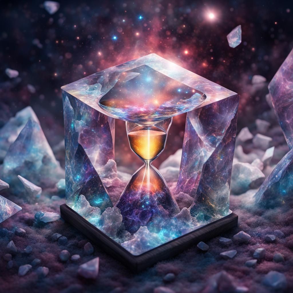 Cubic hourglass. The space is running out. - AI Generated Artwork ...