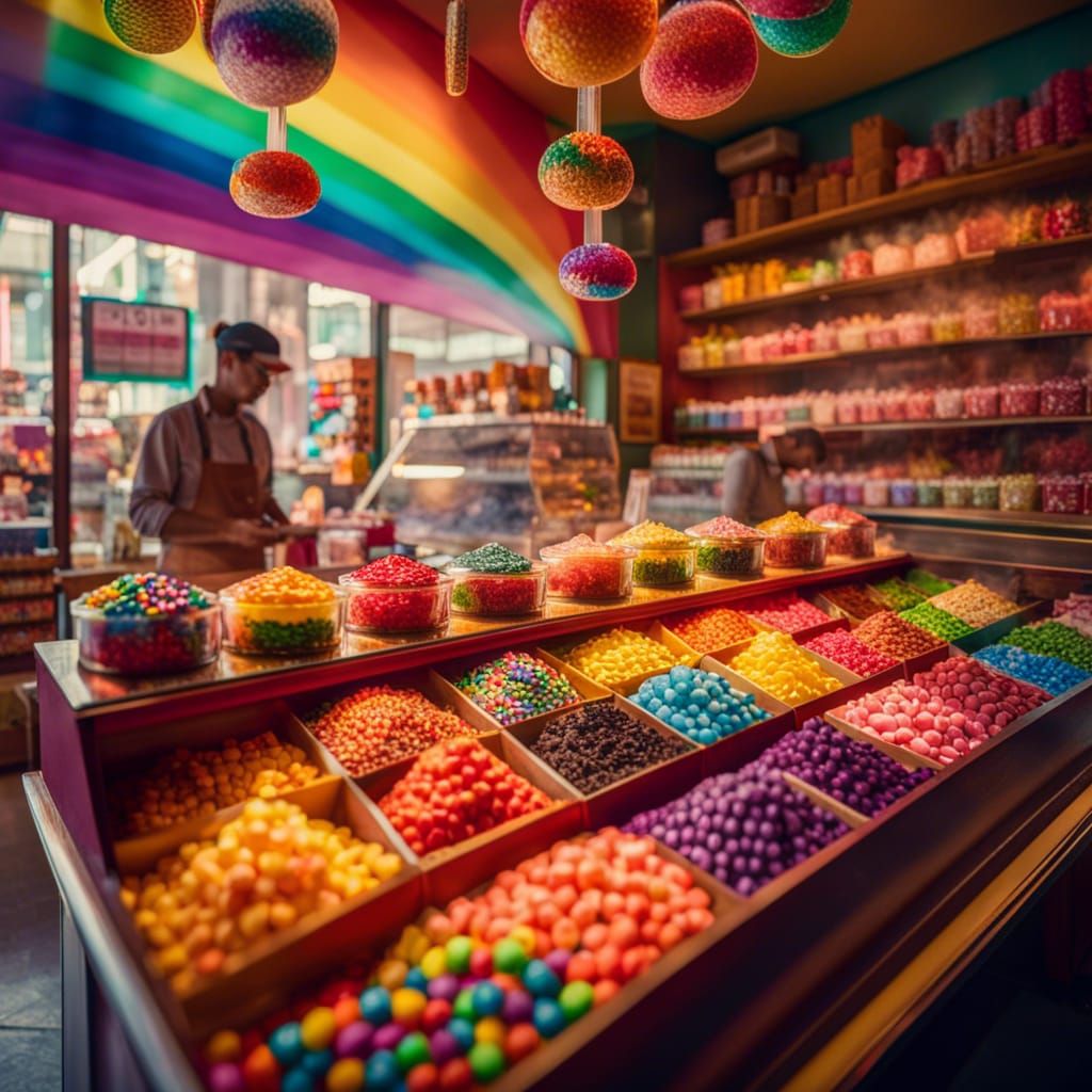 The fairy candy shop for children and adults AI Generated Artwork