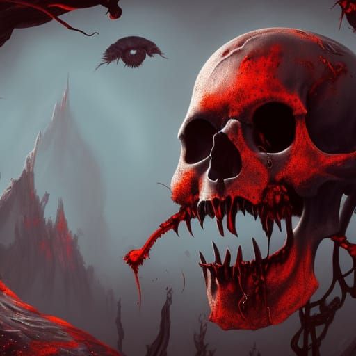 Creepy skull from hell