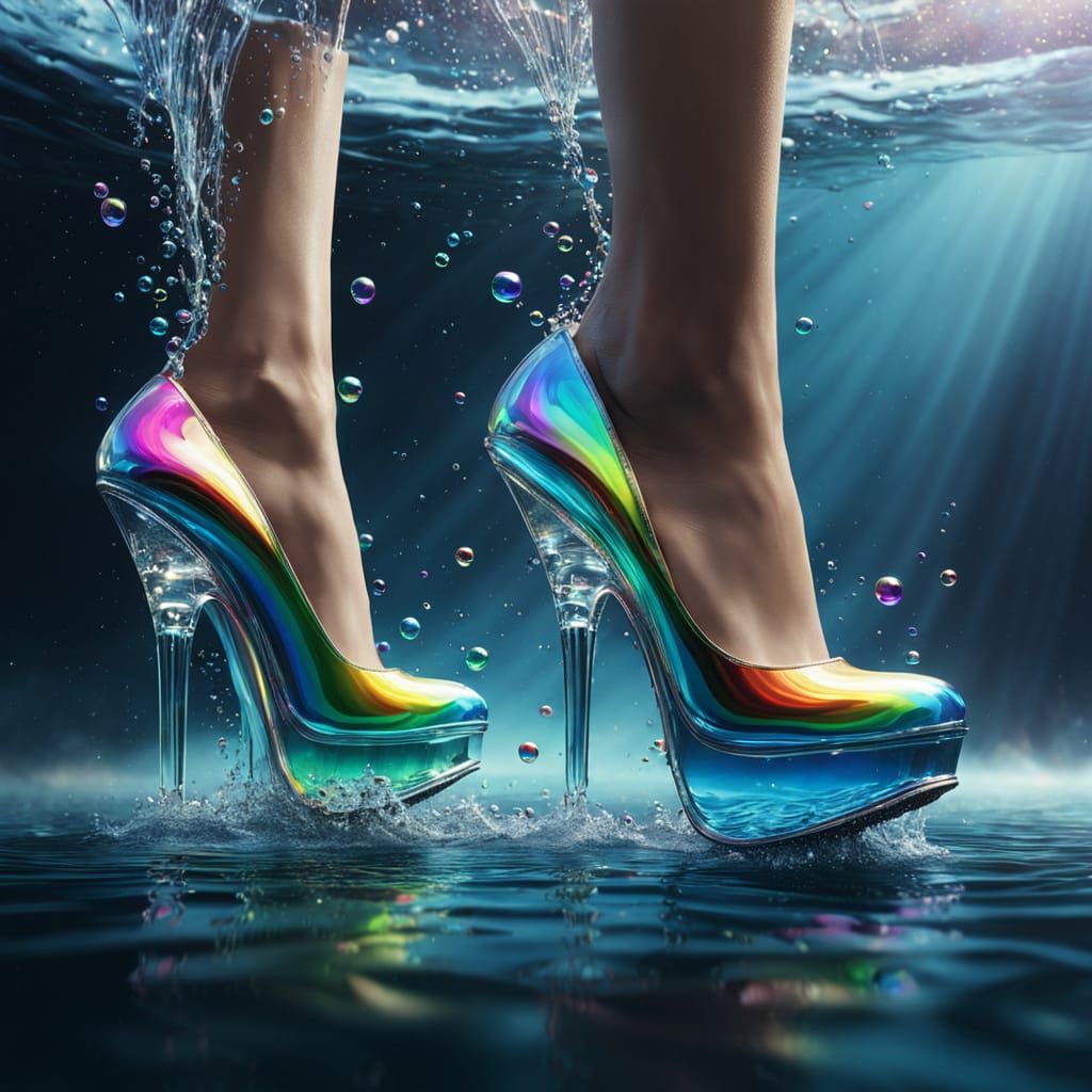 Epic Water High Heel Shoes Digital Matte Painting