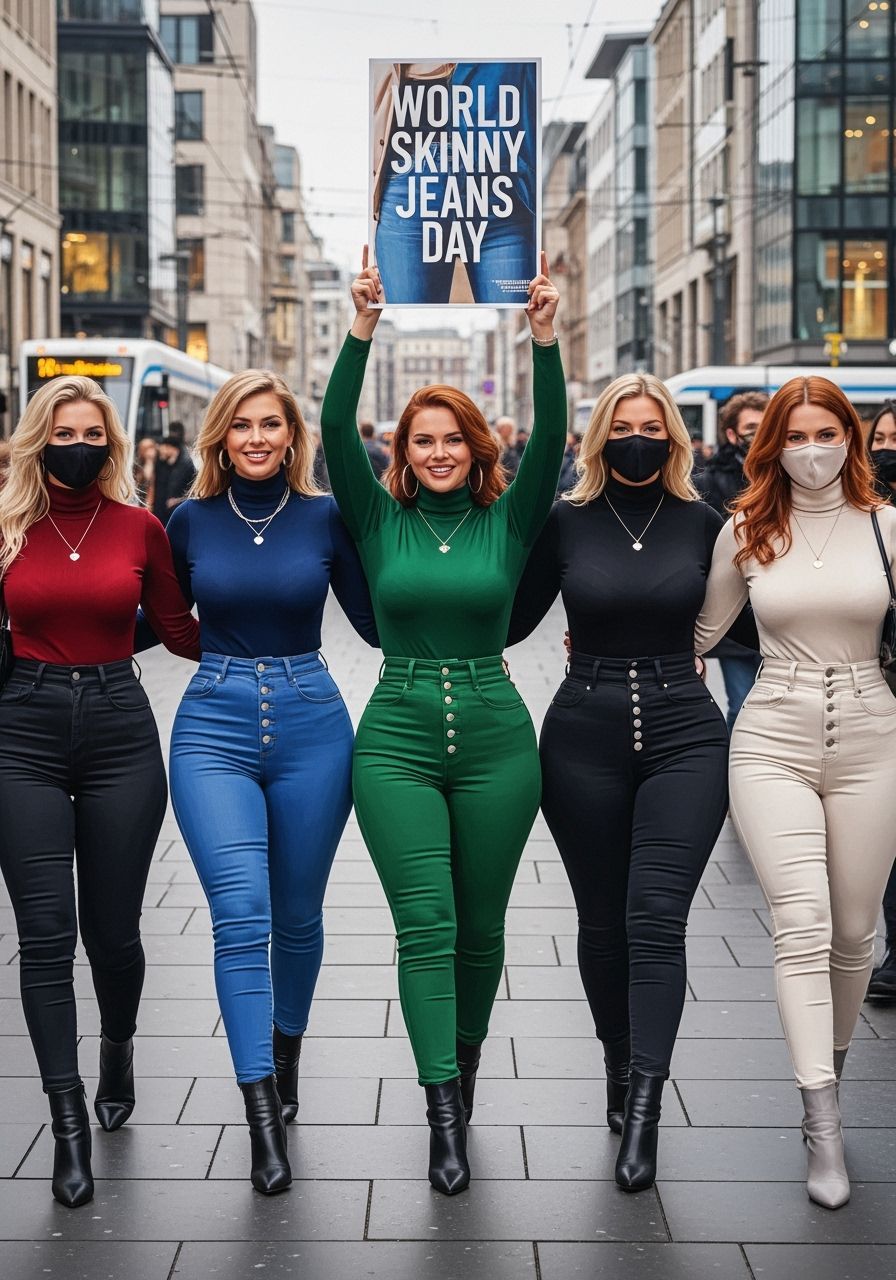 Women Celebrate World Skinny Jeans Day in German City