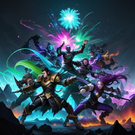 Epic League of Legends Splash Art: Champions Clash in Vibran...