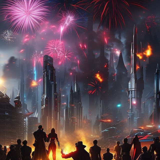 Bringing in the New Year with Super Heros   by @Mad Mandy