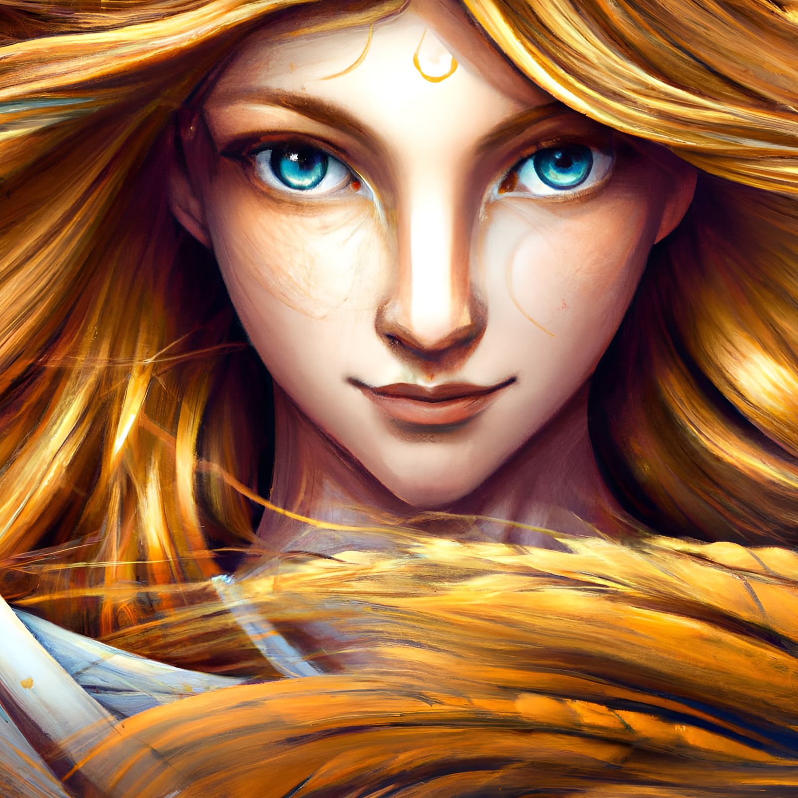"wheat transparent, Beautiful wheat wind goddess with shiny ...