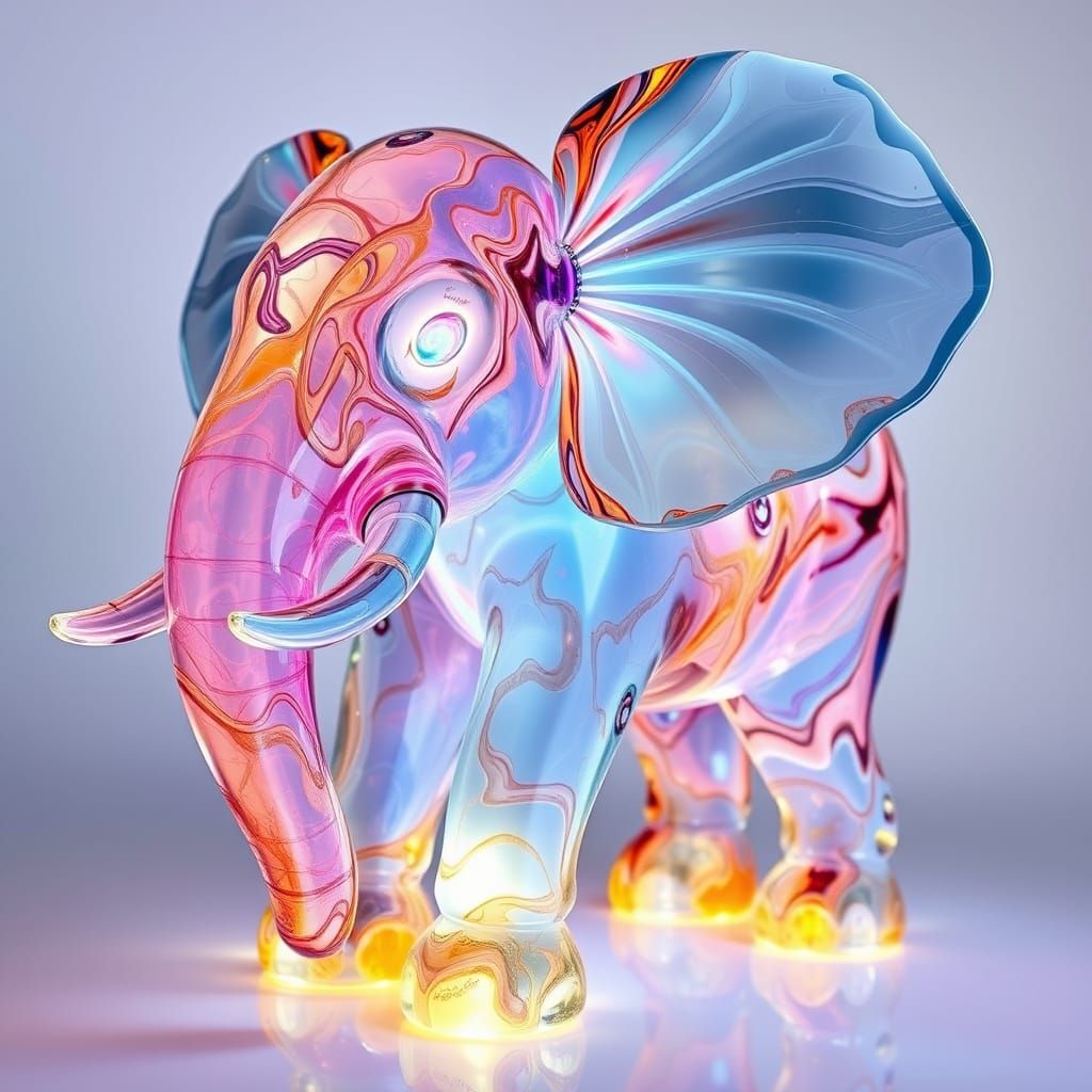 Elephant made of glass