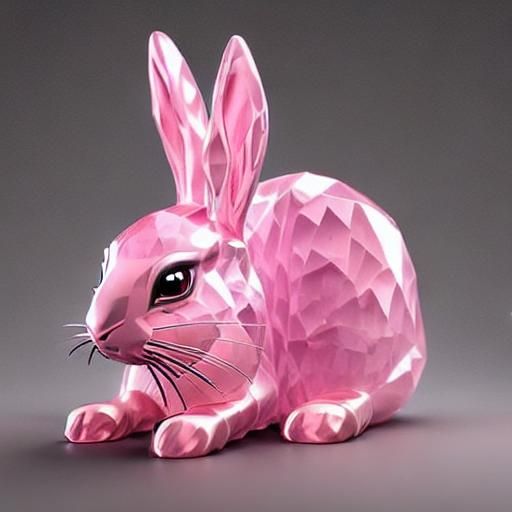 <lora:Crystal animals:1.0> Rabbit pink