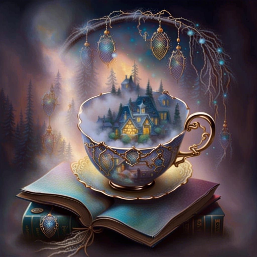 Dreamcatcher teacup with Books