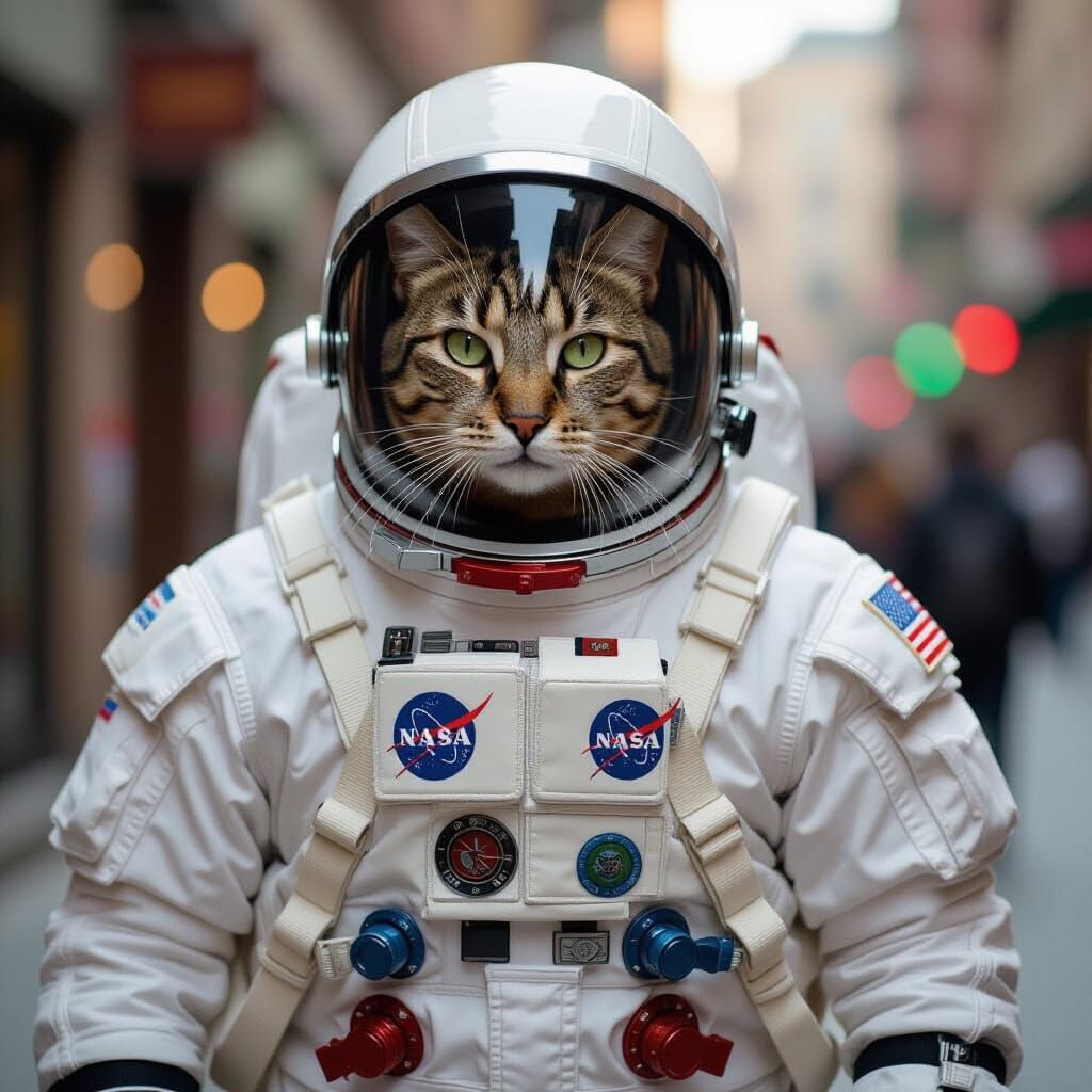 Cinematic Tiger in Spacesuit