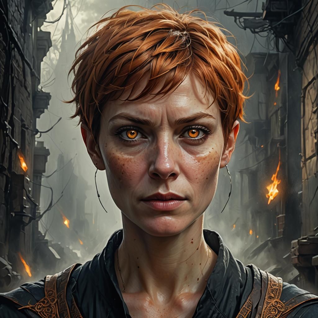 hyperrealistic portrait of a mystical woman in her early-for...
