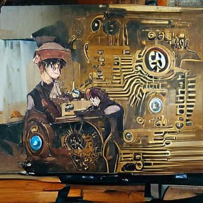 steampunk computer hacker