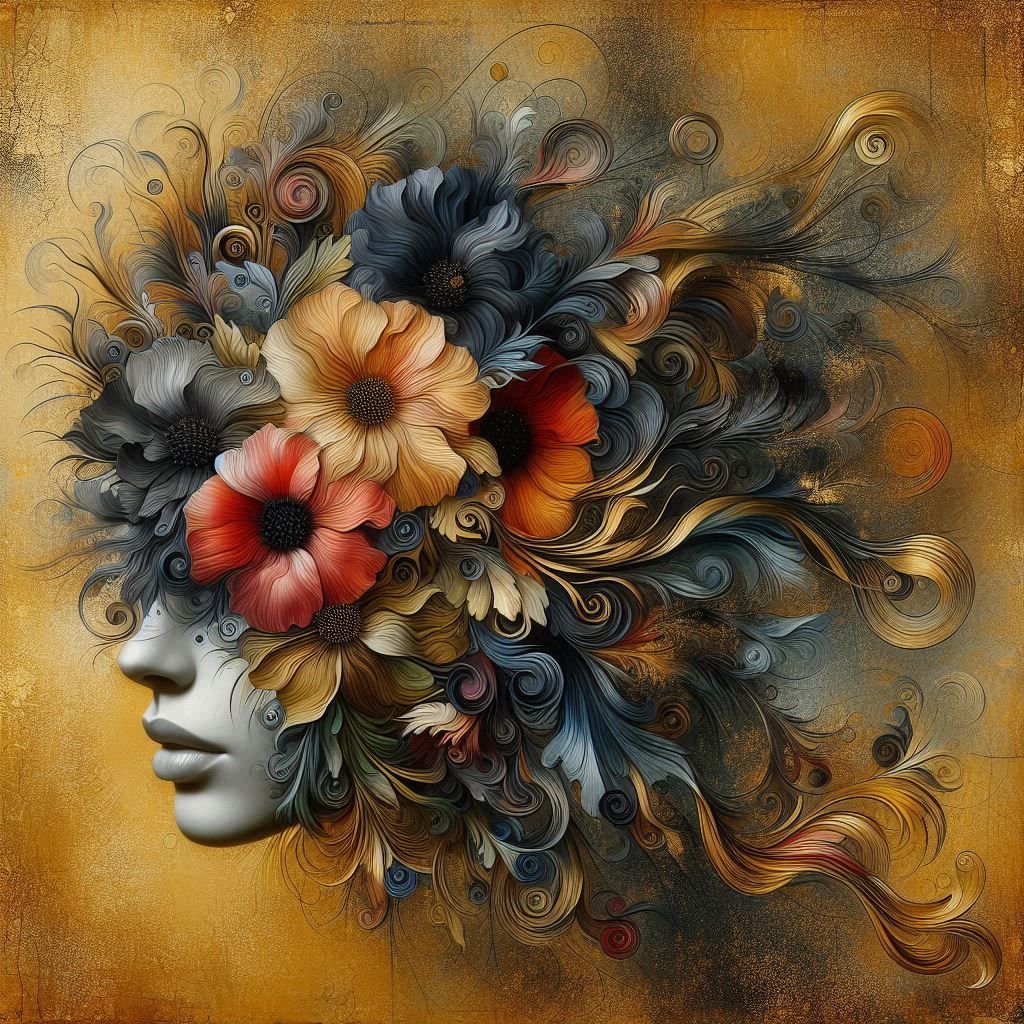 A  woman's whimsical face