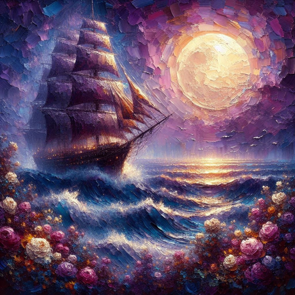 sailing through the night  by @frogfairy