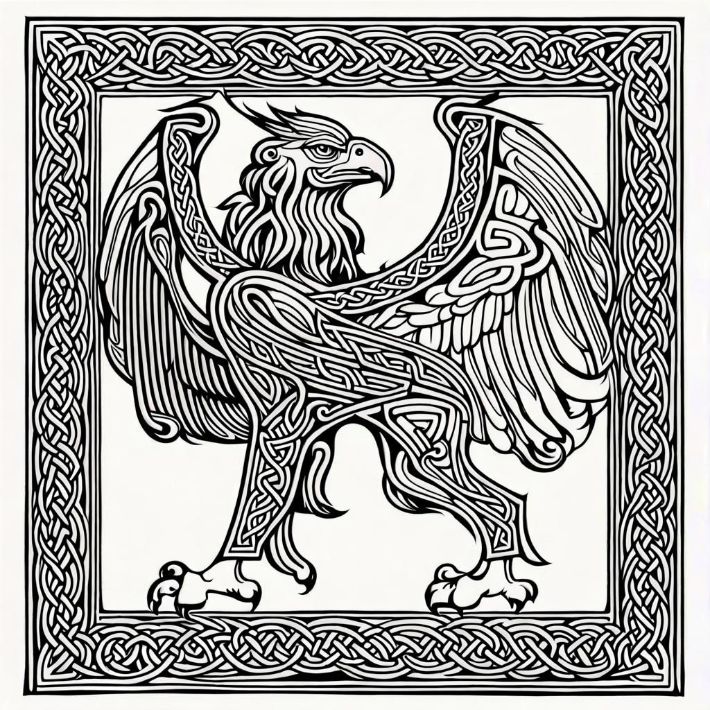 Celtic knotwork griffin