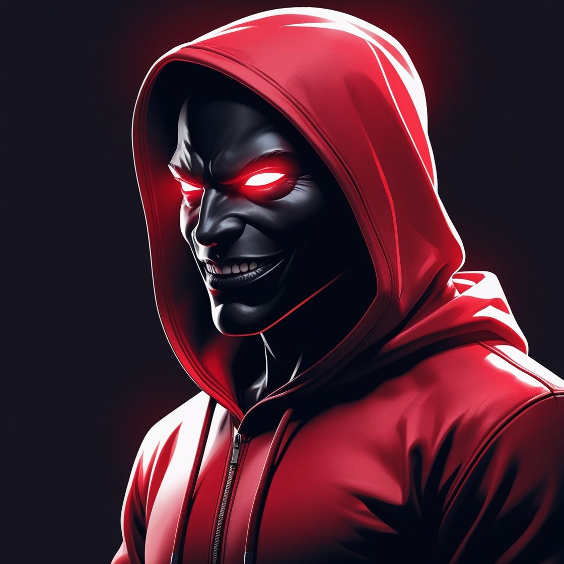 man wearing a red hood