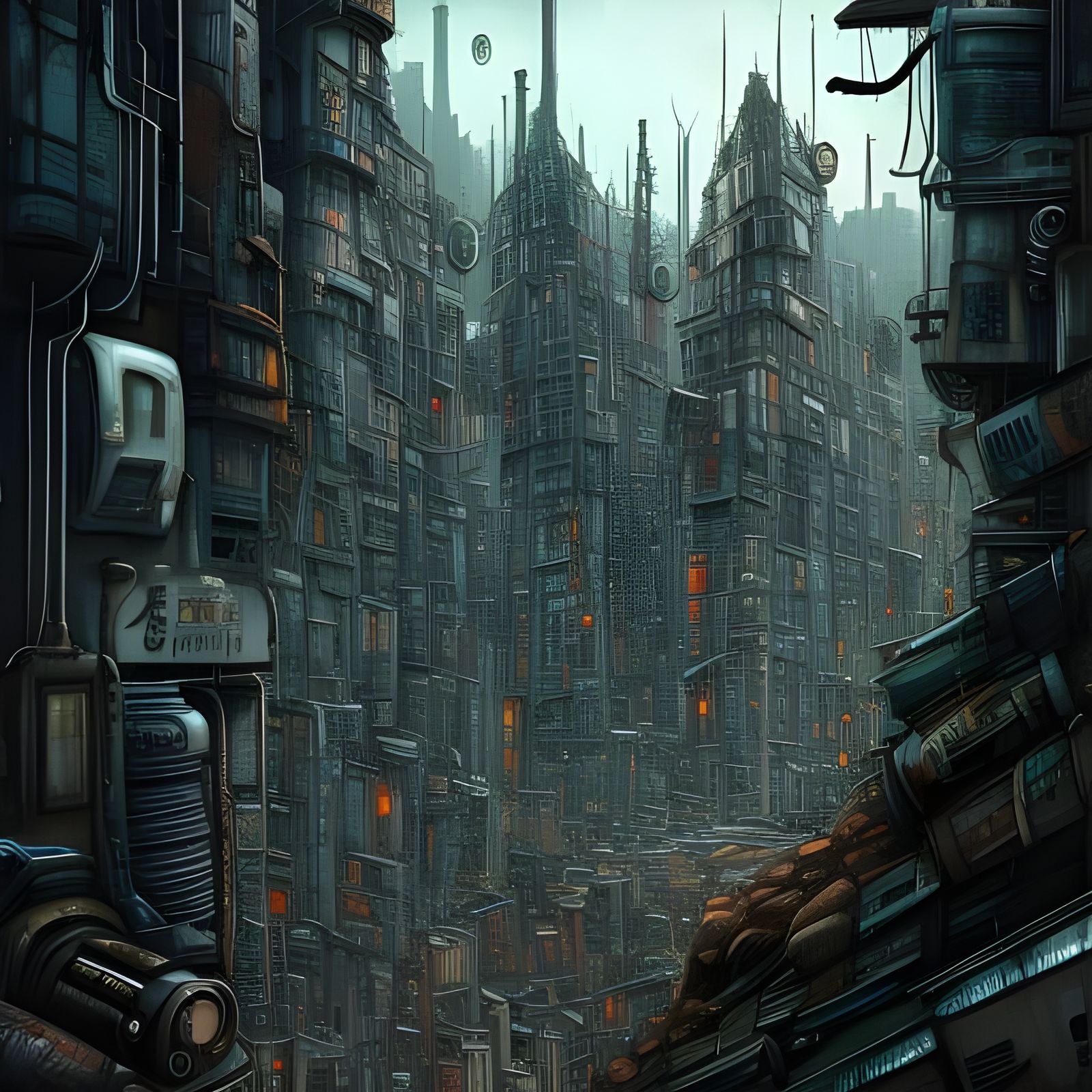 City, In The Art Style Of Insanity - Ai Generated Artwork - Nightcafe 