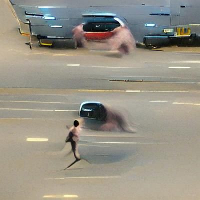 a person chasing a car
