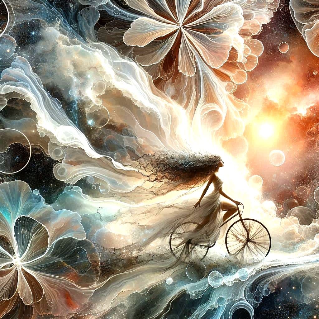 Fairy Cyclist In Flowing Cloud Forms!!!!