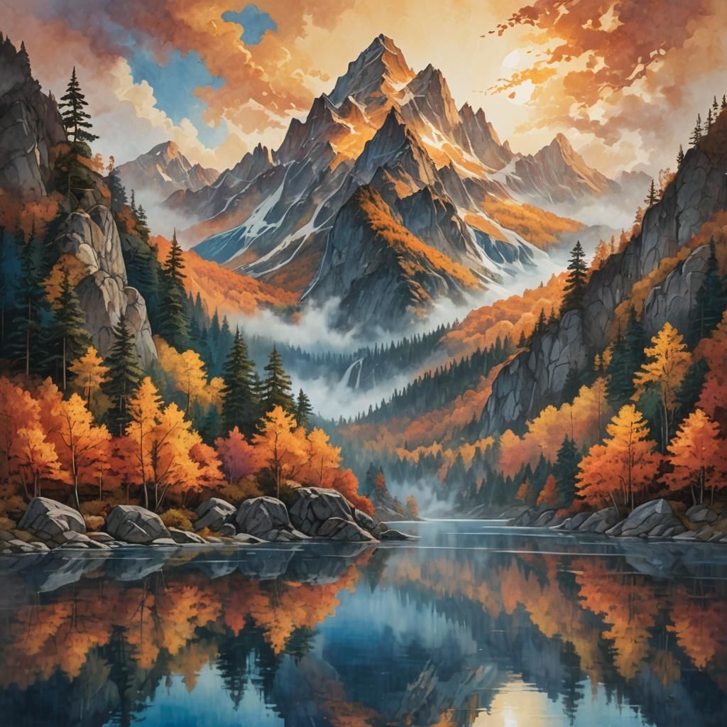 Beautiful Autumn Mountain   by @ZACHARY HOXER