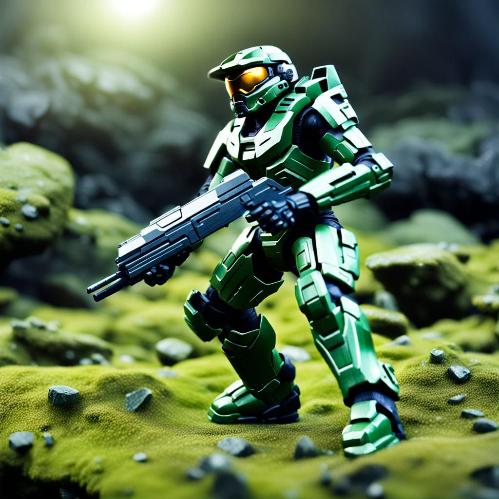 Master Chief action figure  by @Crystalline