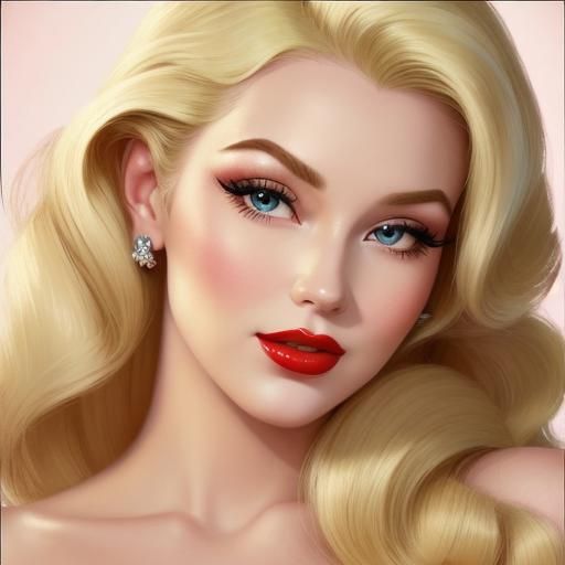 Vintage Glamour Blonde Bombshell Portrait