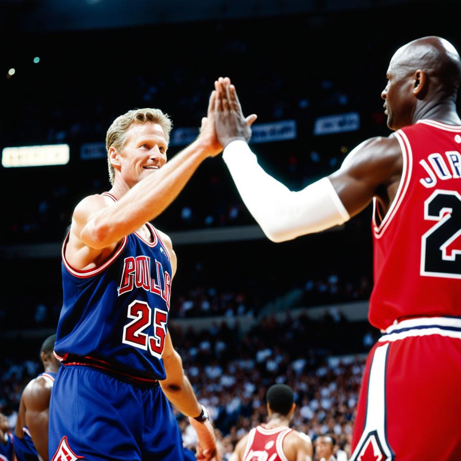 former teammates Kerr & Jordan in their last game as opponents - AI ...