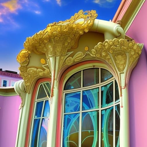 Cosmic bubbles. art nouveau rococo architecture