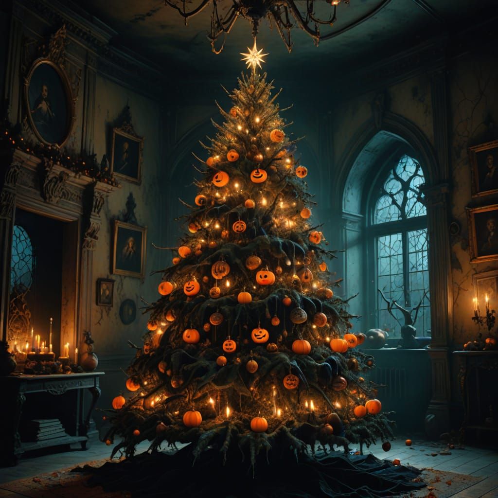 Halloween Tree 🎄 🎃 in a Haunted House 