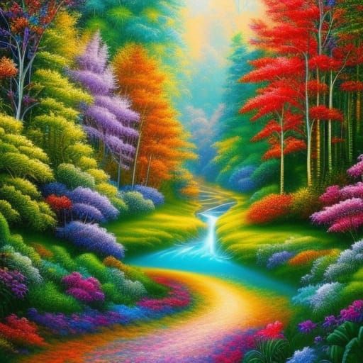 Colorful forest - AI Generated Artwork - NightCafe Creator