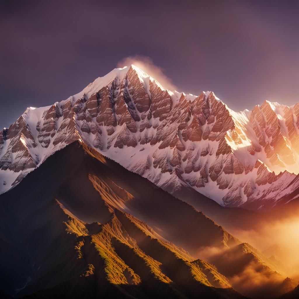 Annapurna mount at sunset