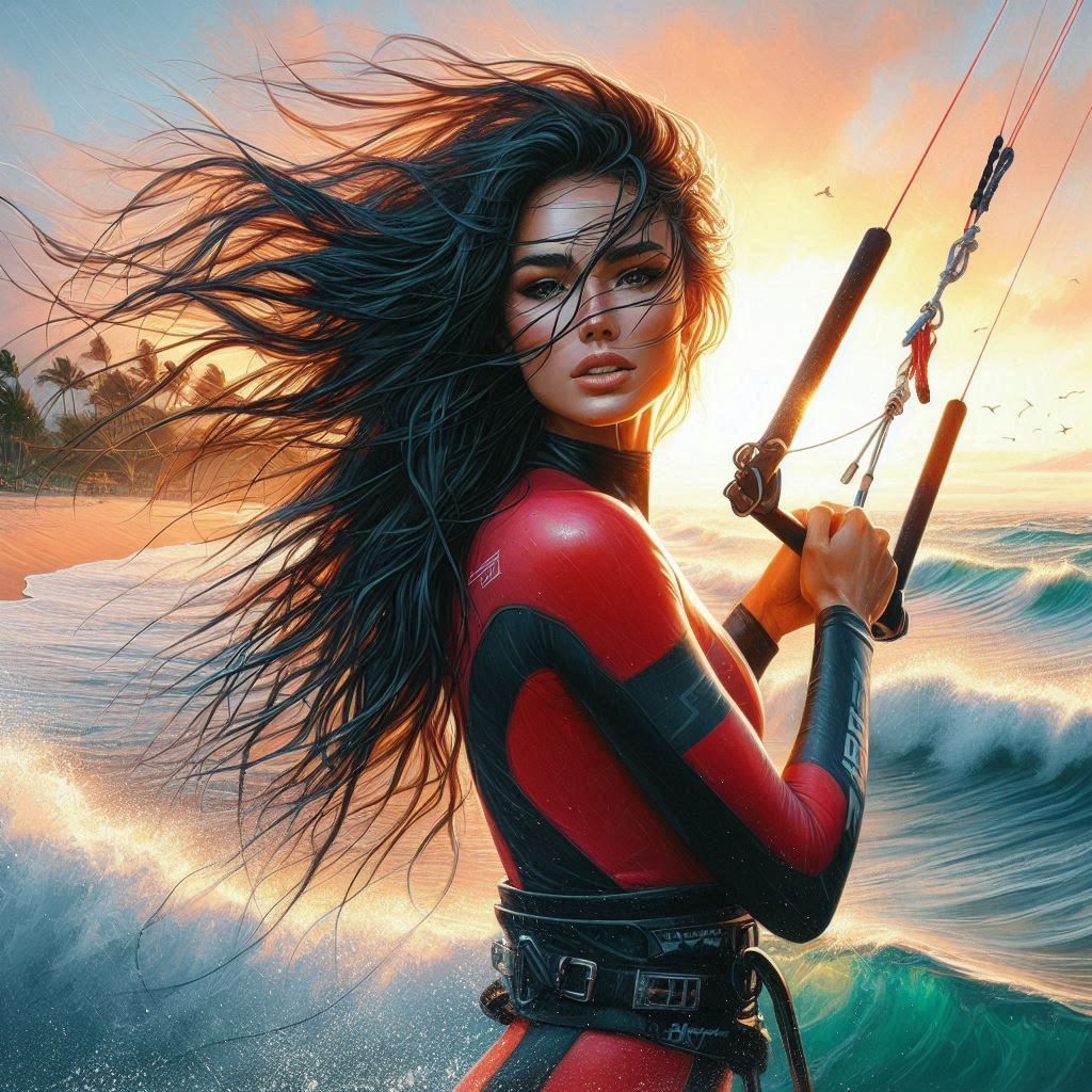 Kite surfing girl (#1-3)