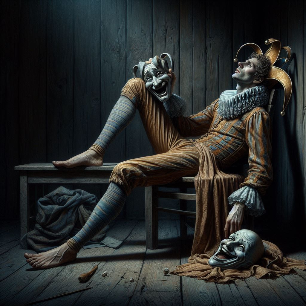 The real face of the protagonist was the antagonist under the mask..The melancholy!