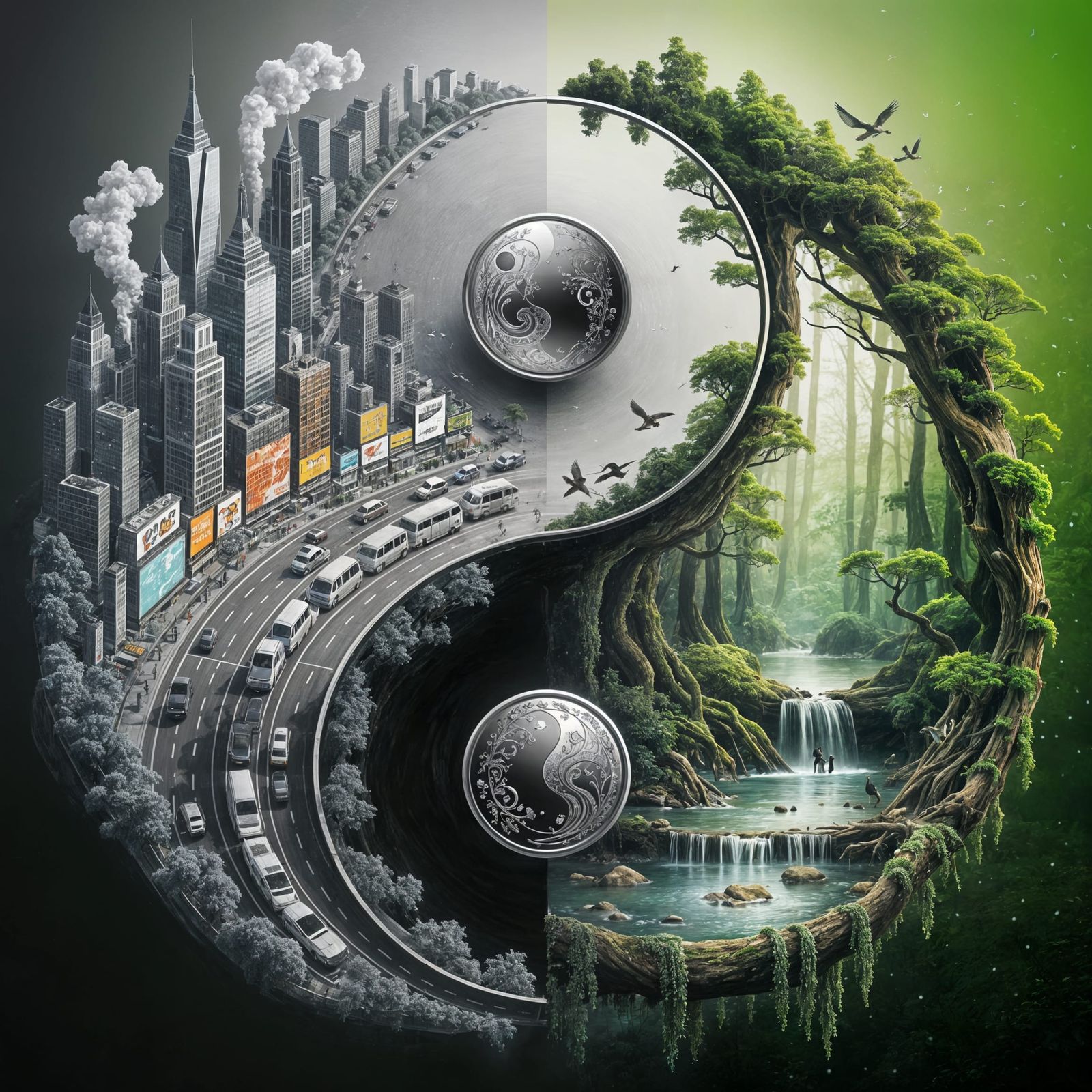 Nature VS innovation  by @AI_CODER