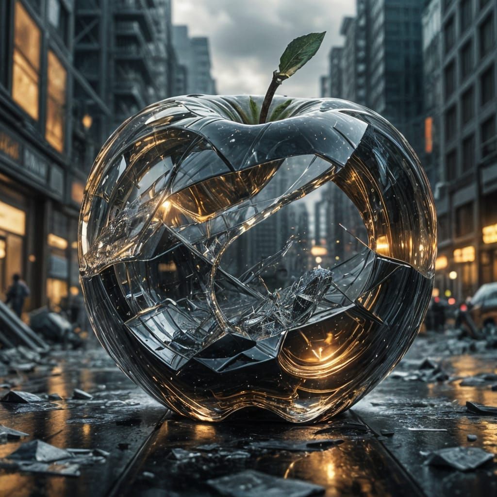 Cristal apple 8k resolution concept art hyperdetailed color corrected elegant dystopian  by @FastCSI