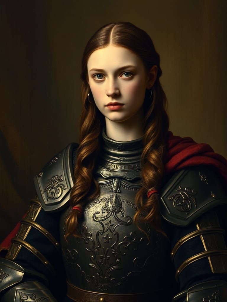 Portrait of Jeanne of Arc painted by Leonardo da Vinci  by @Cans
