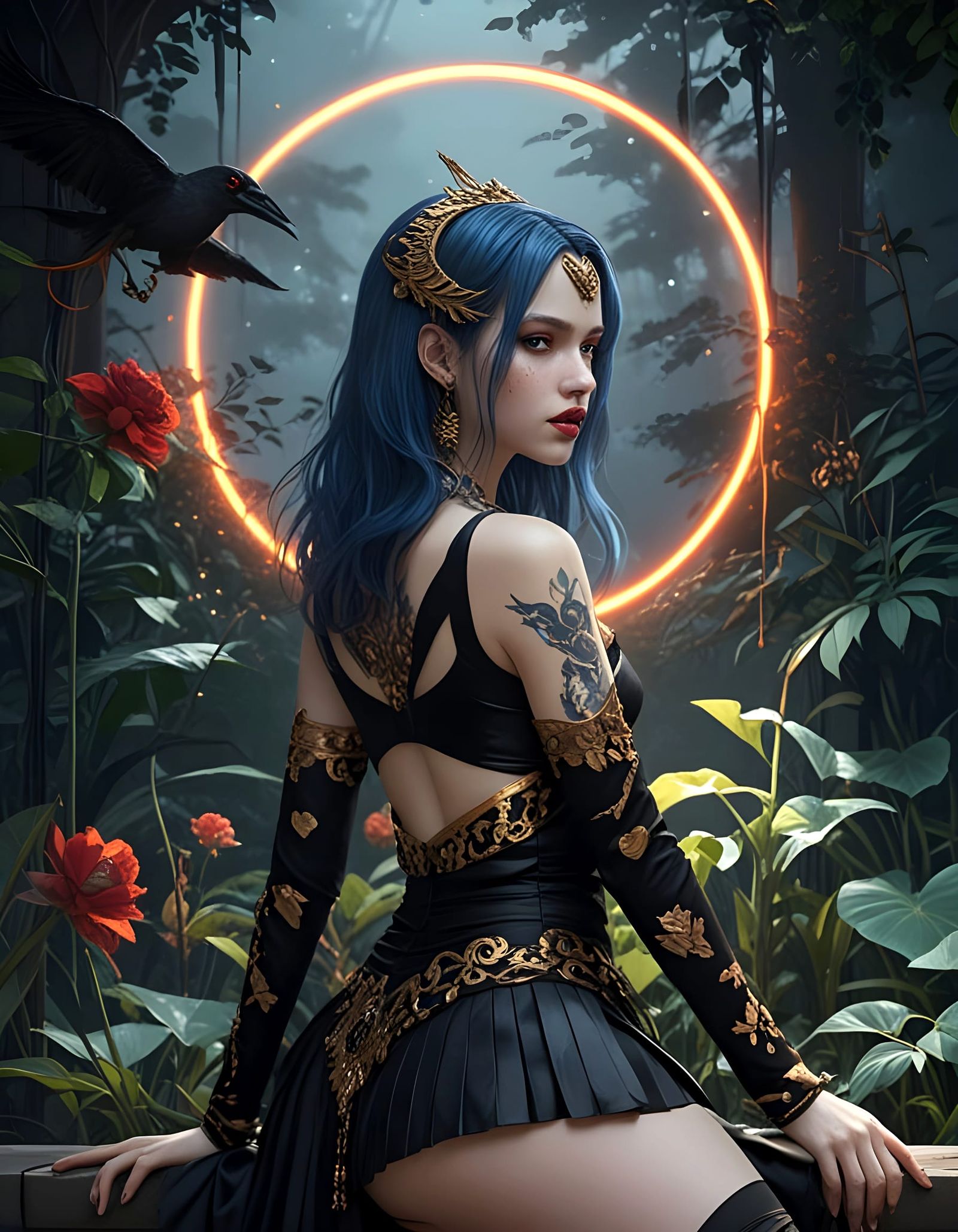 Ethereal Occult Witch in Sparkling Space