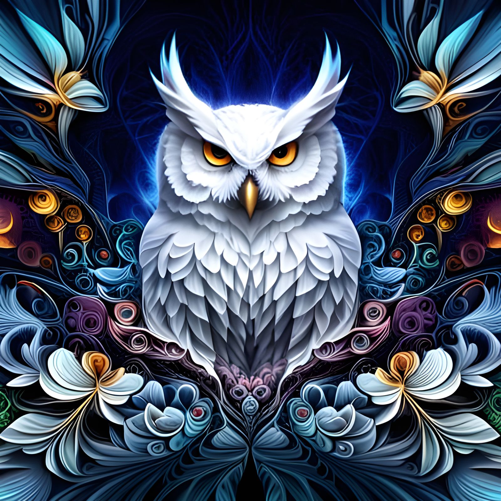 Fantasy Blue Owl - Diamond Paintings 