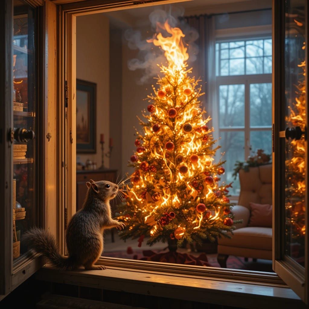 through the pantry window :):