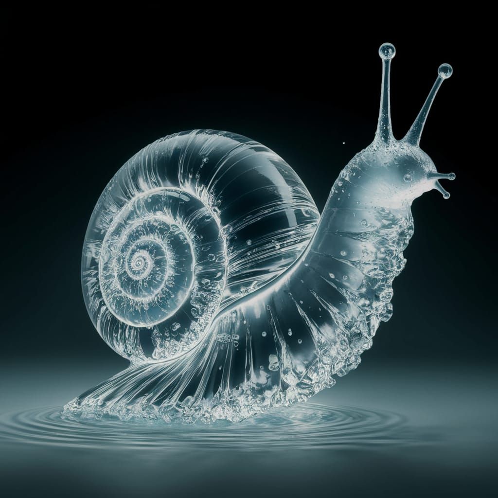 Snail made of water   by @Muse