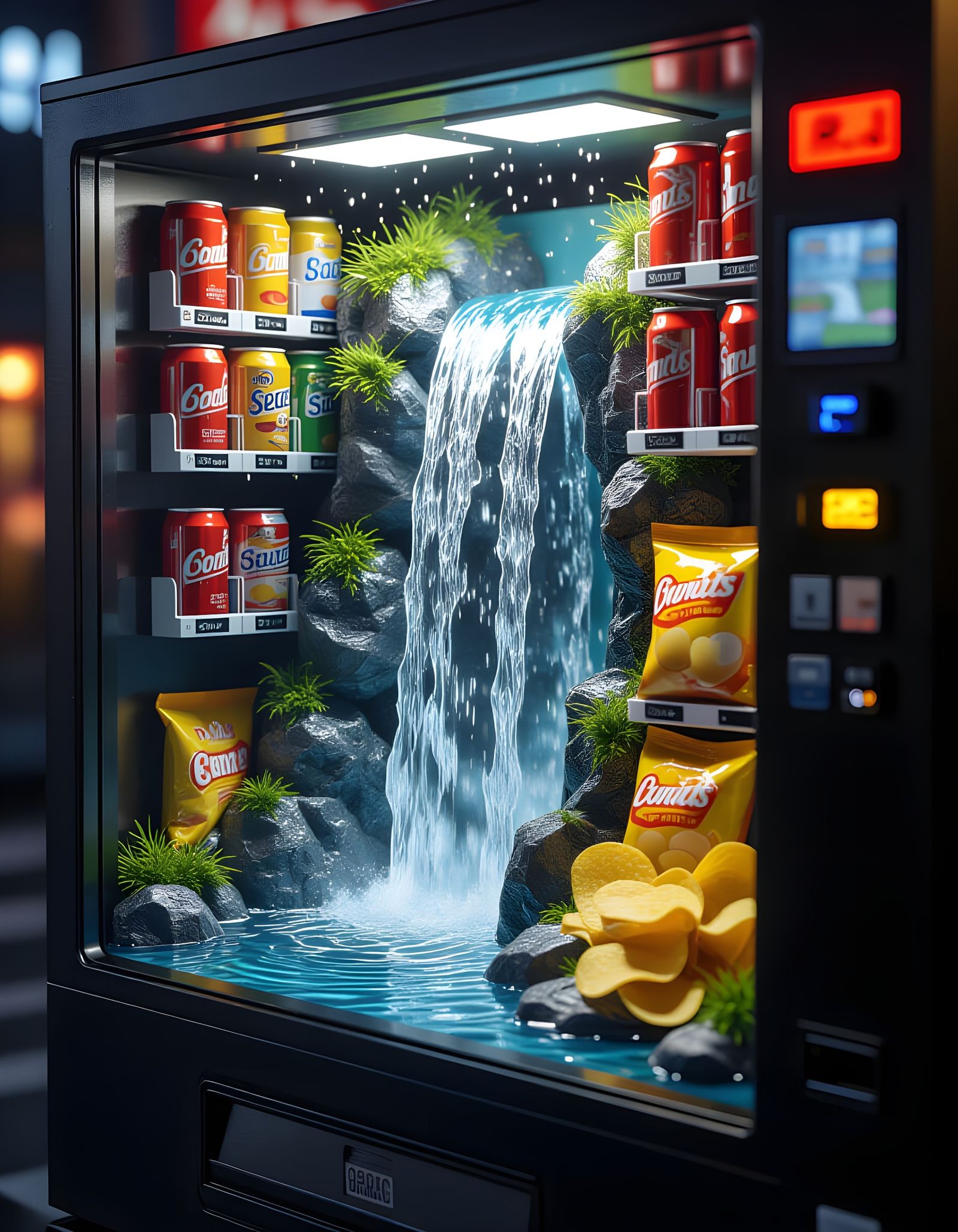 Waterfall vending machine  by @forge4ward