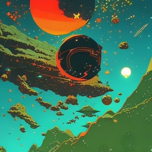 an astronaut floating in space surrounded by vibrant nebula ...